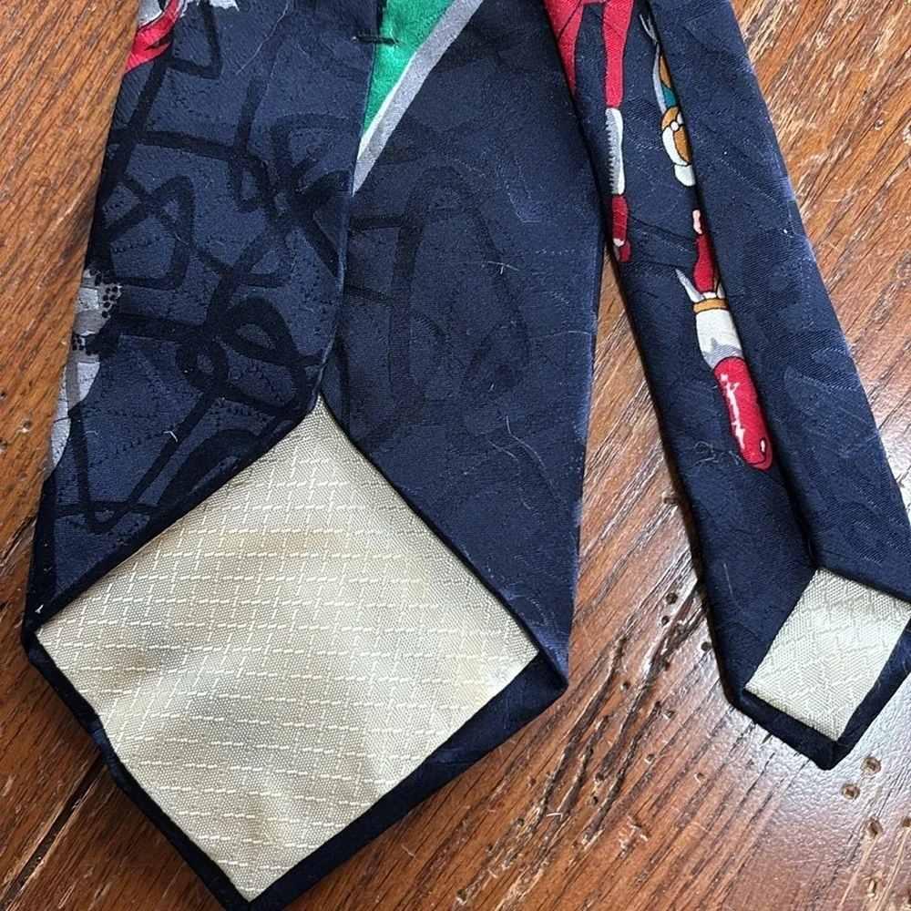 Balmain Pierre Balmain 100% Silk Tie Extra Long Racetrack Horse Racing Vintage